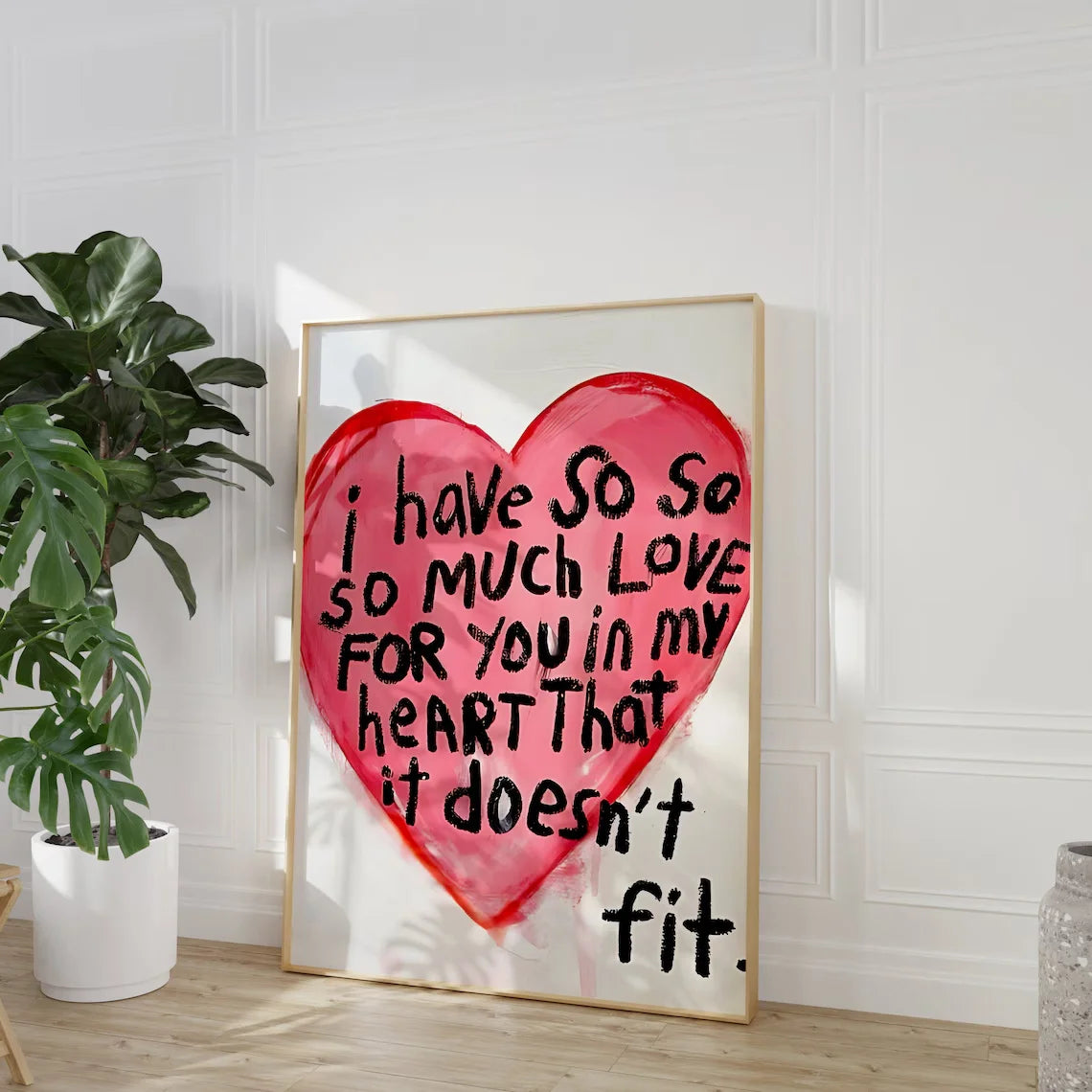 romantic quote so much love unframed canvas wall art