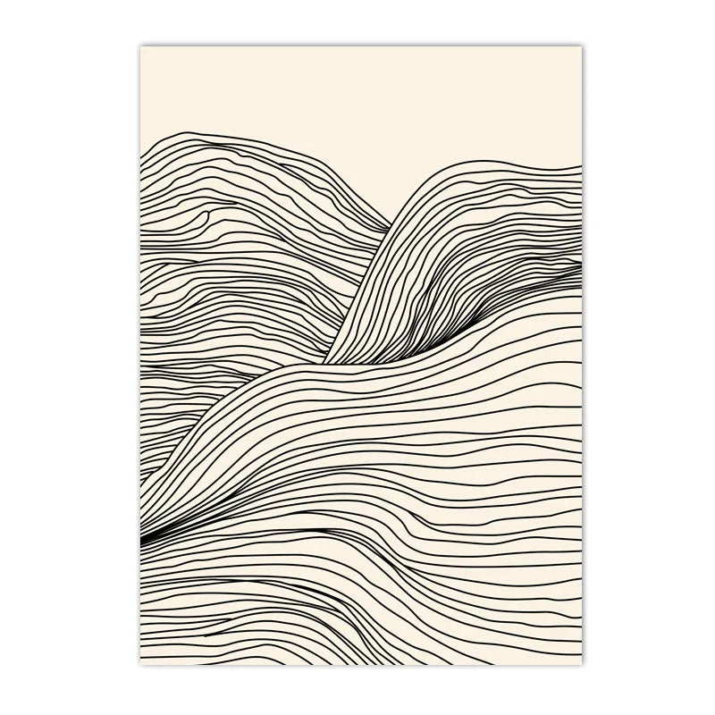 minimalist line drawing of a daisy botanical canvas