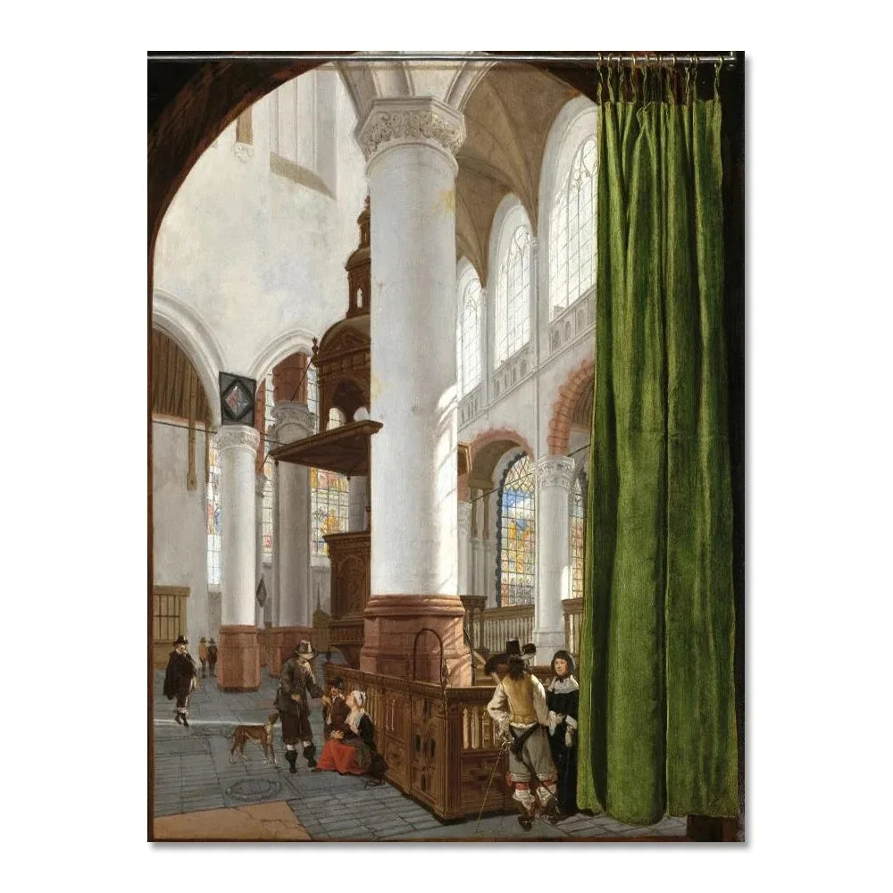renaissance-style figures with architectural motifs vintage canvas wall art