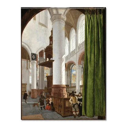 renaissance-style figures with architectural motifs vintage canvas wall art