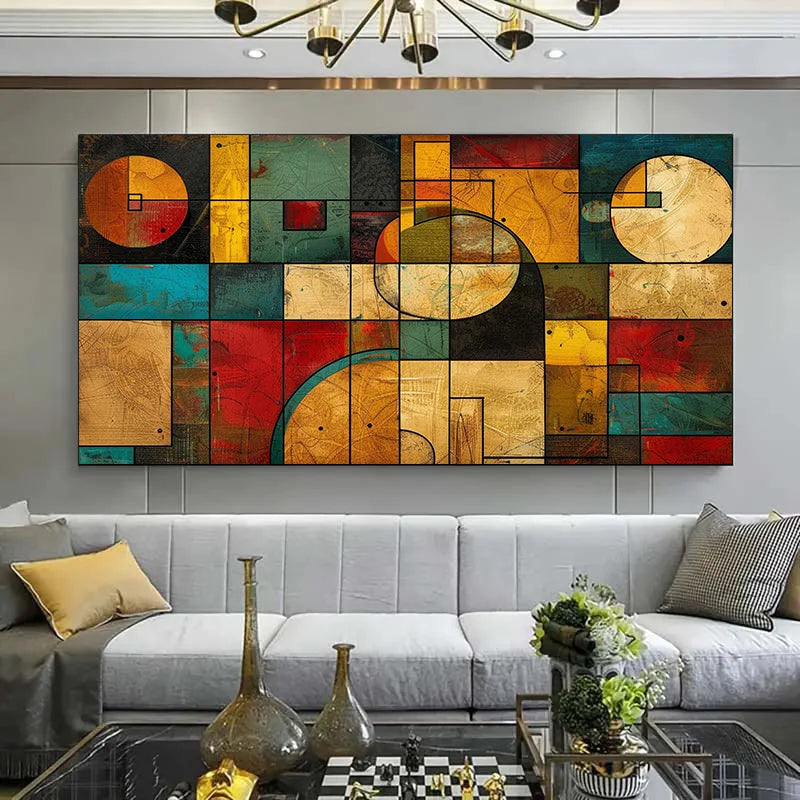 modern abstract frameless horizontal canvas wall art