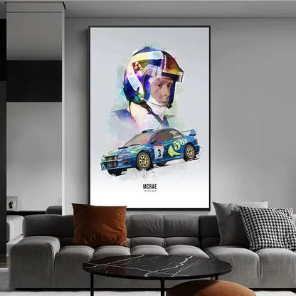 Colorful Racer Car Canvas