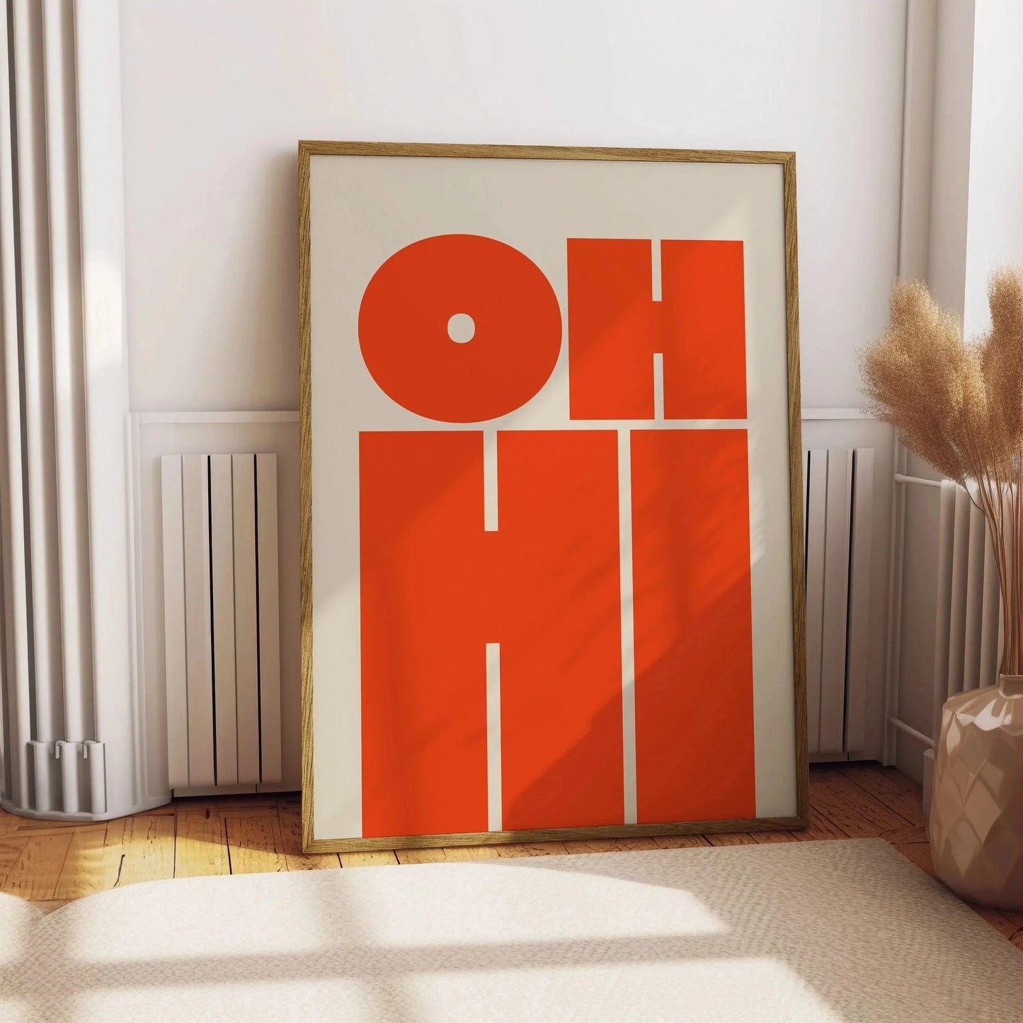 Retro Typography OH HI & CIAO Canvas Print
