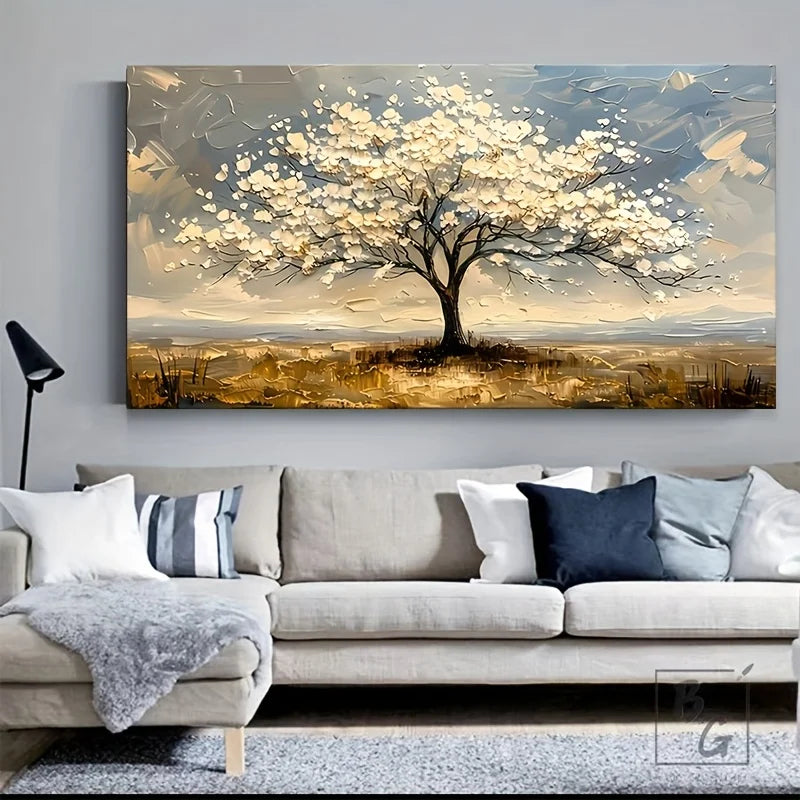 extra large tree of life with geometric abstract canvas print