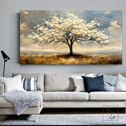 extra large tree of life with geometric abstract canvas print
