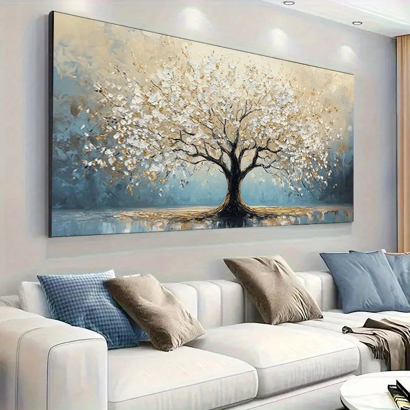 large textured abstract tree oil painting canvas wall art