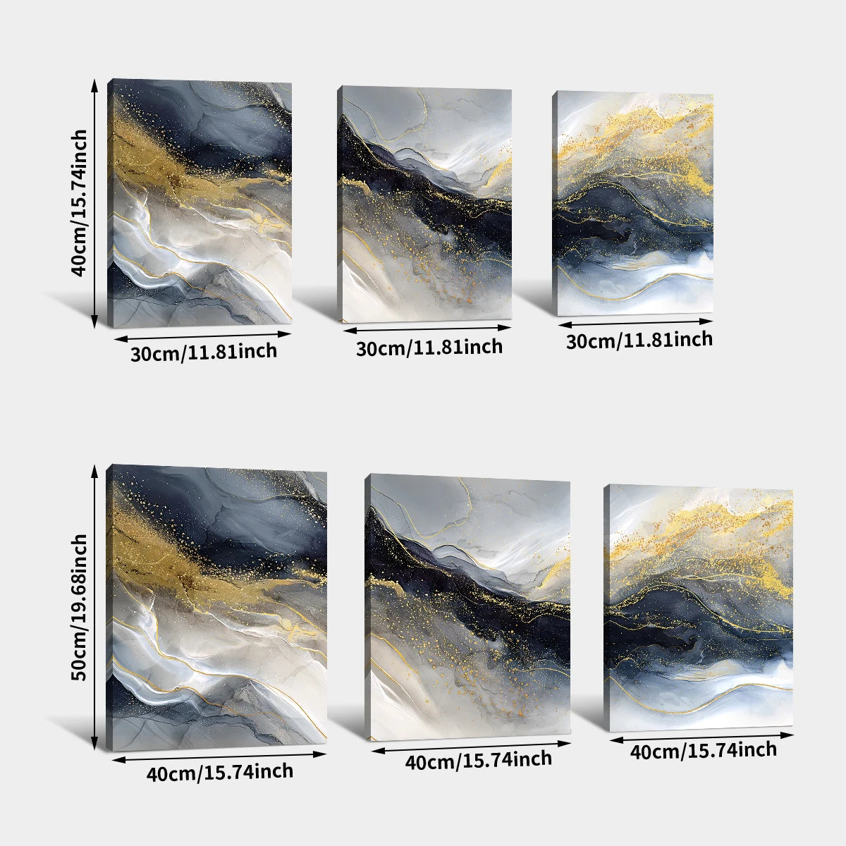 Abstract Brushstroke Texture Canvas - Set Of 3