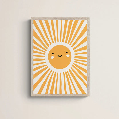 colorful boho rainbow sun cloud flower nursery canvas