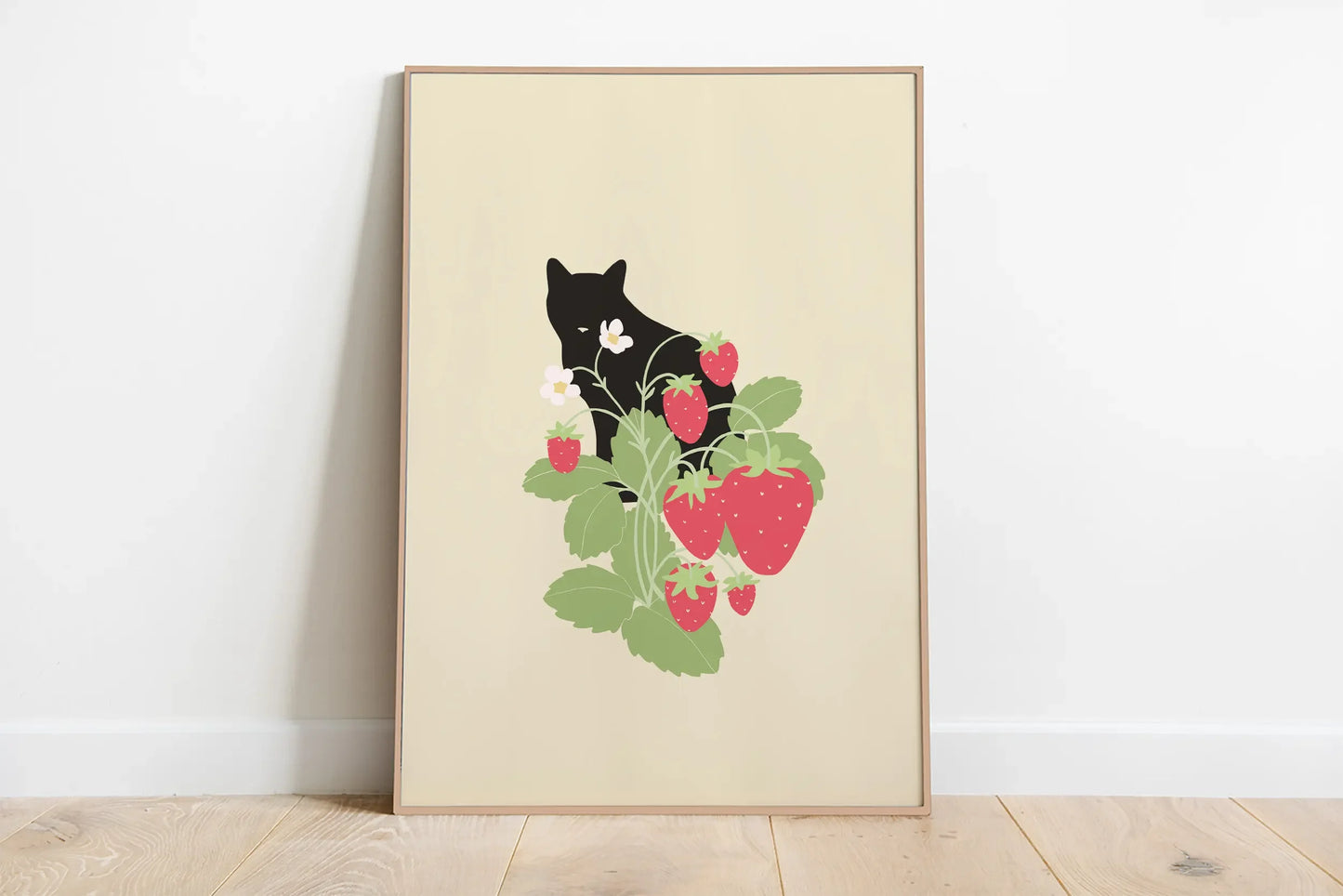 minimal abstract cartoon cat illustration canvas