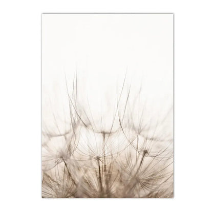 beige coastal canvas with seagull swan dandelion and reeds