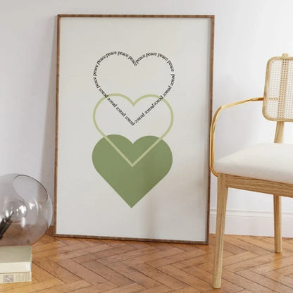 Minimalist Multiple Hearts Canvas