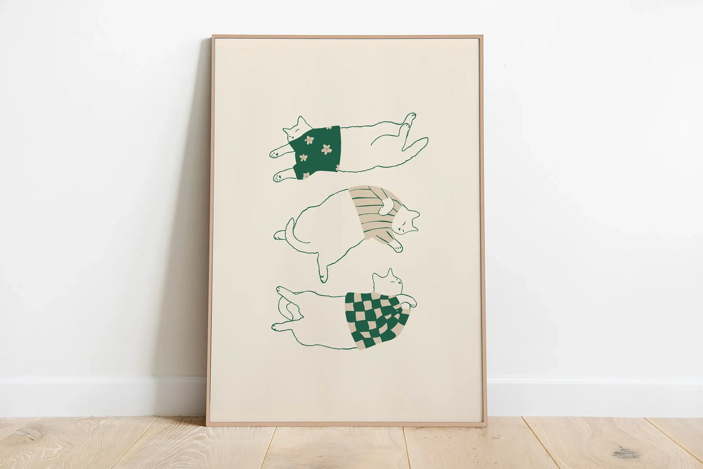 minimal abstract cartoon cat illustration canvas