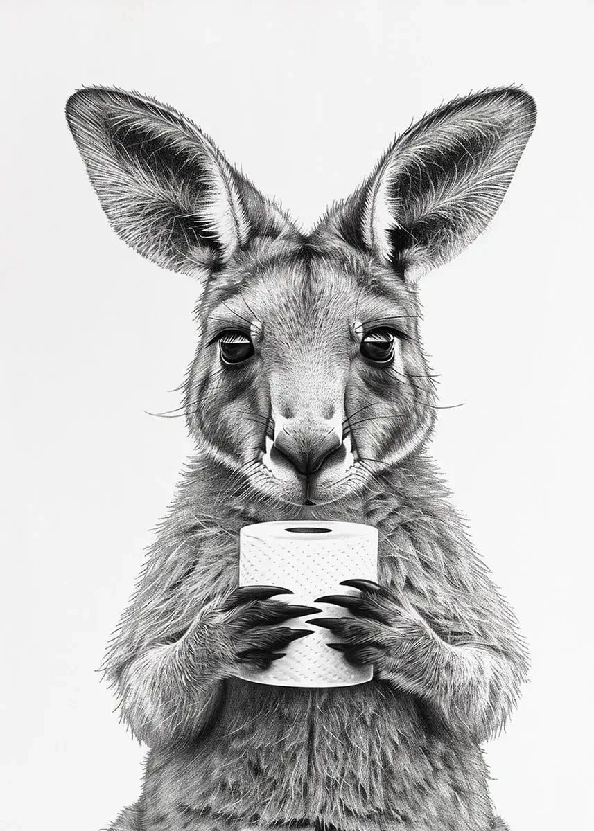 Funny Animal Bathroom Canvas Print