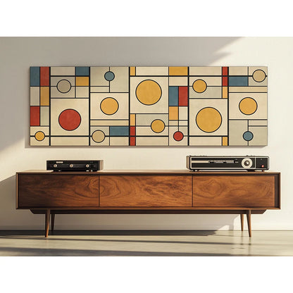long horizontal mid century geometric unframed canvas