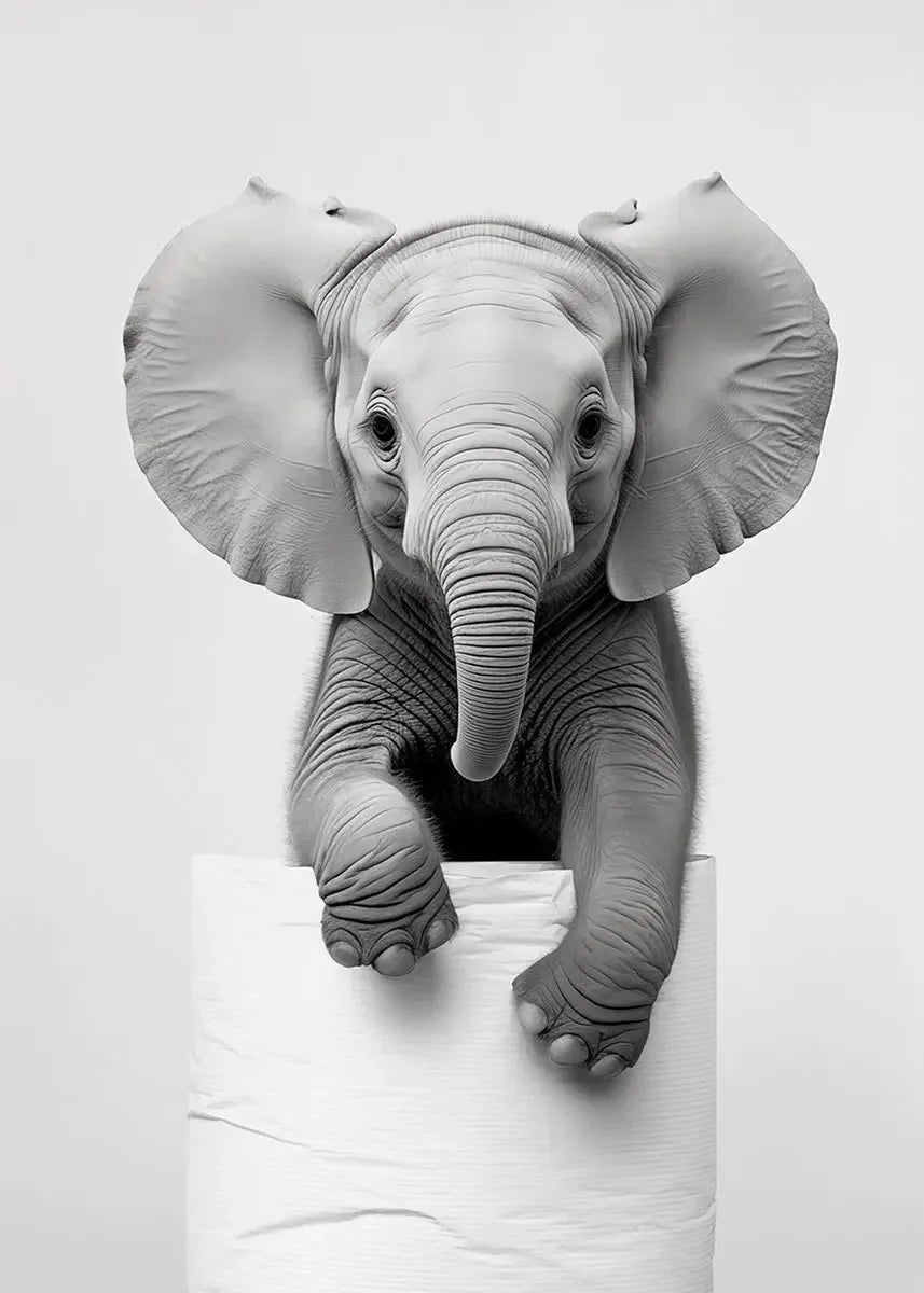 Funny Animal Bathroom Canvas Print