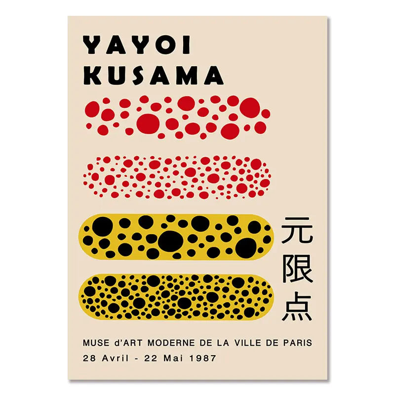 kusama inspired abstract dots nordic gallery canvas