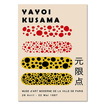 kusama inspired abstract dots nordic gallery canvas