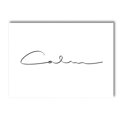 black and white “Breathe” minimalist quote canvas wall art