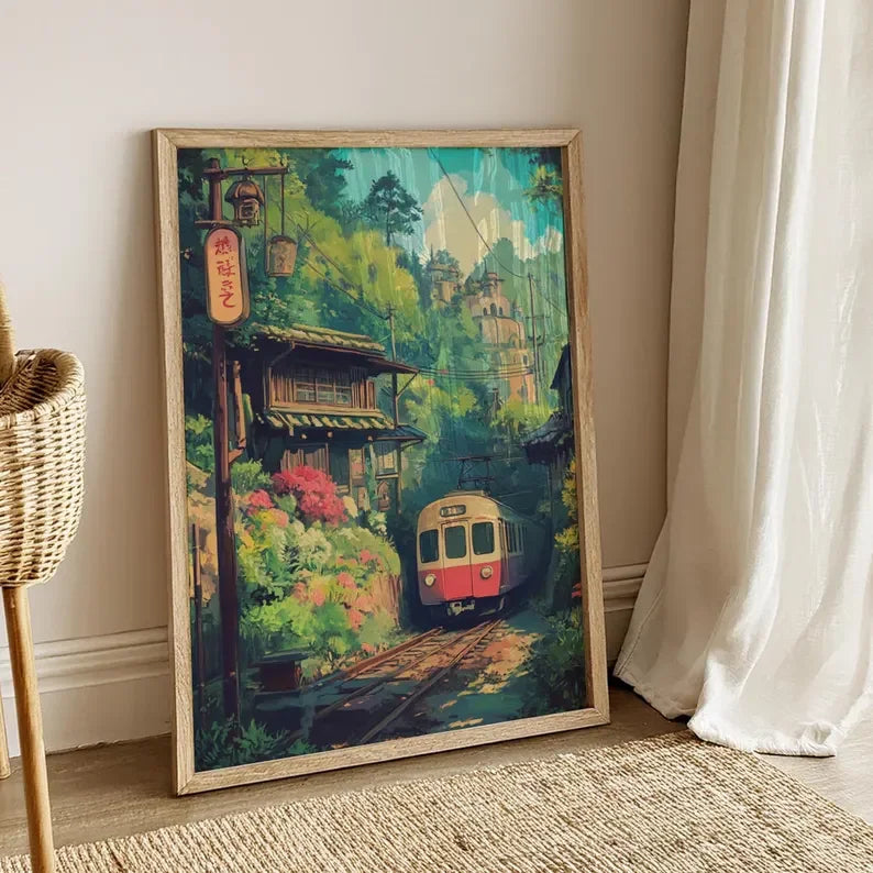 Anime Japanese Train Journey Canvas Print