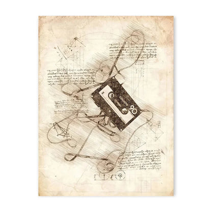 Vintage Sketch Gaming Blueprint Prints Collection