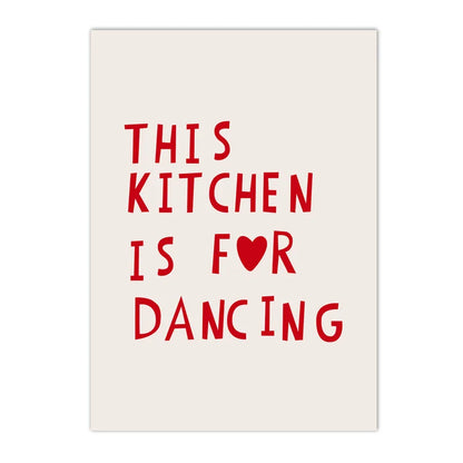 “This Kitchen Is For Dancing” modern kitchen quote canvas wall art