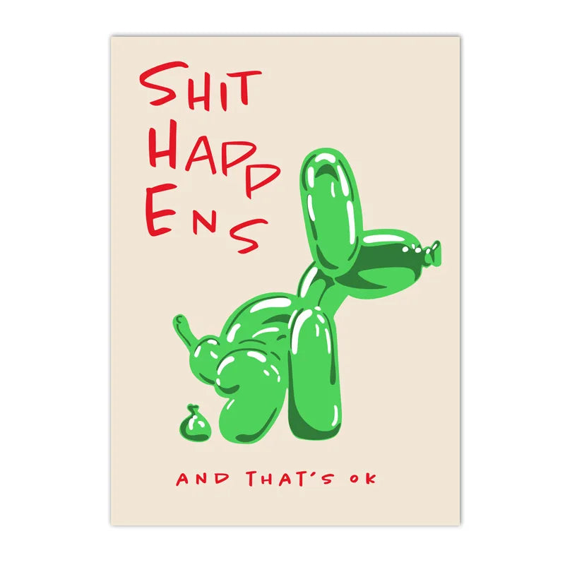 Pink Balloon Dog Quote Canvas Print