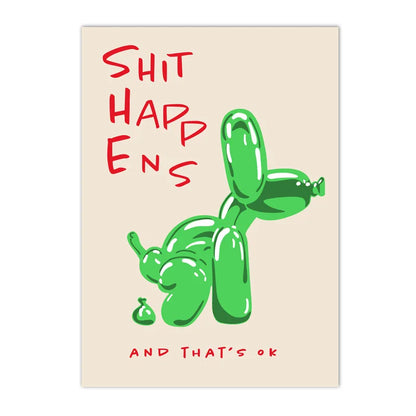 Shit Happens Balloon Dog Canvas Print