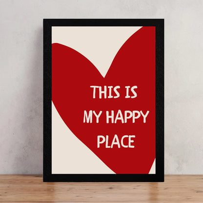 “This Is My Happy Place” Red Heart Canvas Print