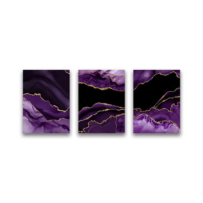 Black, Purple & Gold Abstract Canvas Print