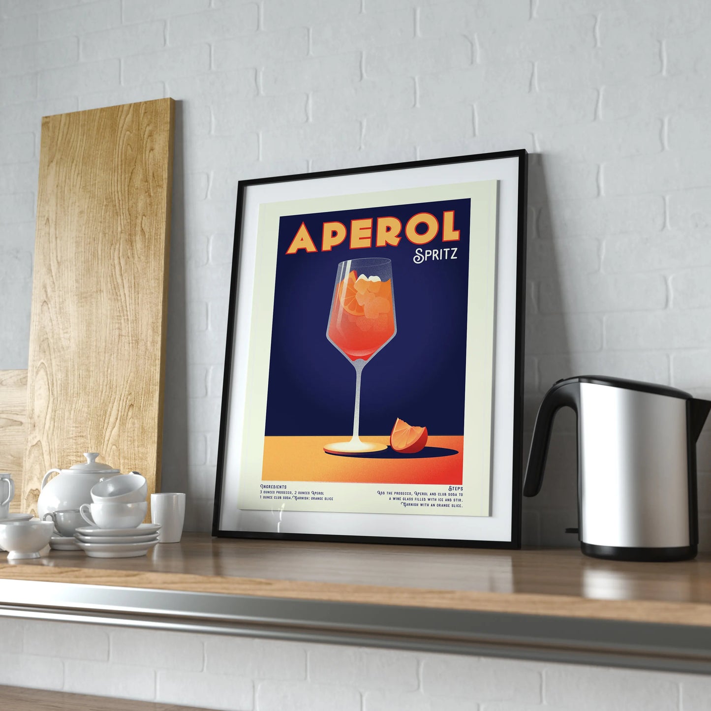Vintage cocktail alphabet retro bar canvas wall art