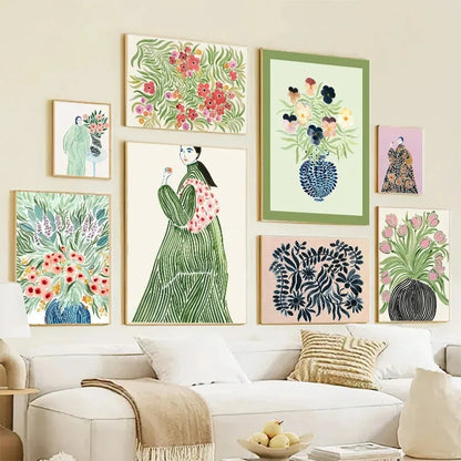 Abstract Tulips & Violets Canvas