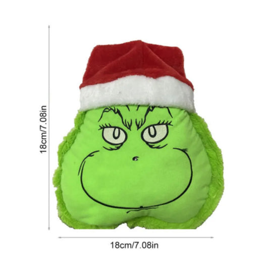 Green Grinch Head & Hand Christmas Tree Topper