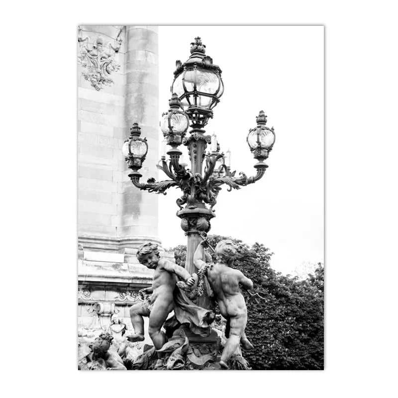 black and white abstract portrait of girl by window canvas