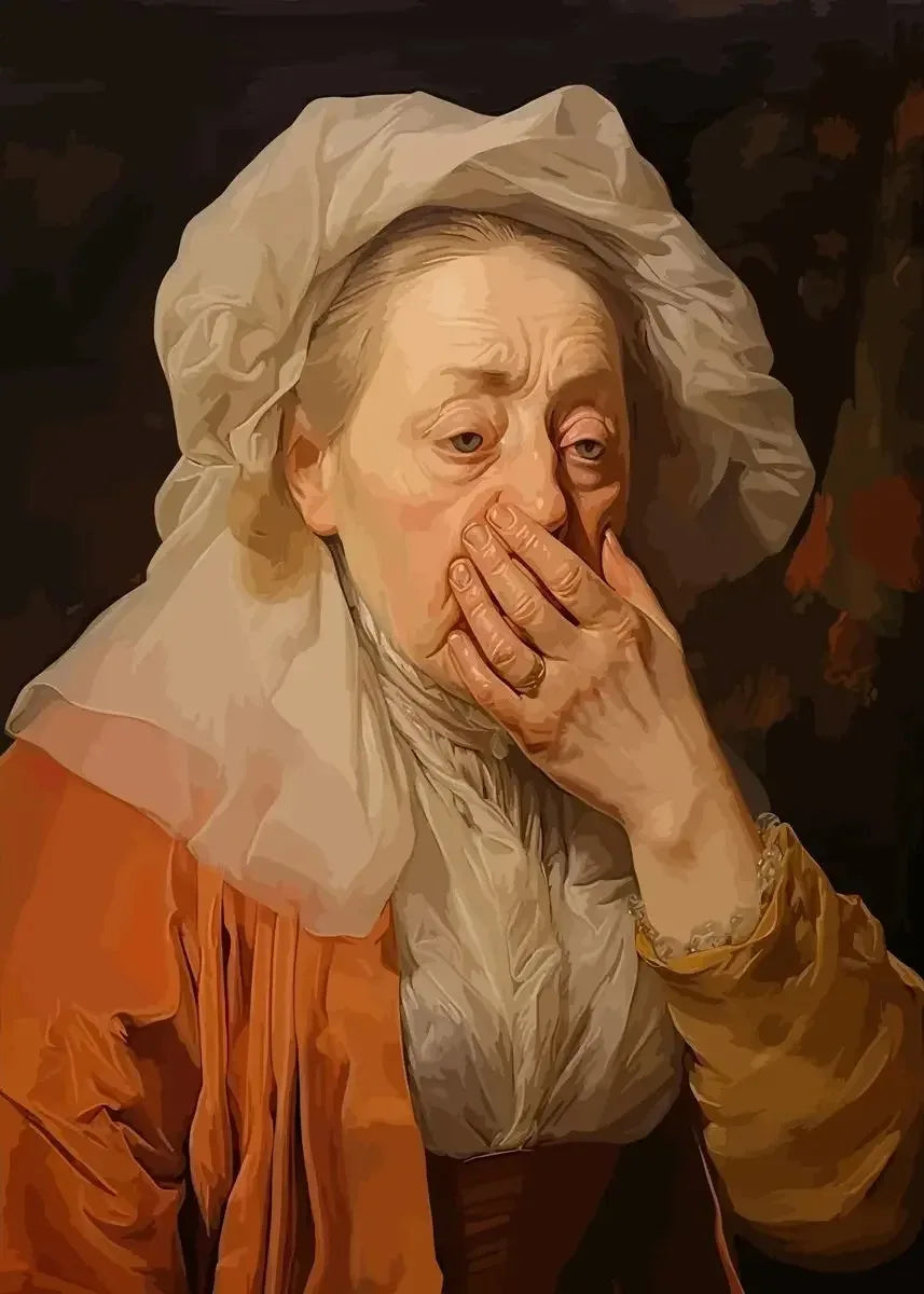 funny bathroom canvas with Mona Lisa and Girl with a Pearl Earring toilet-paper gag