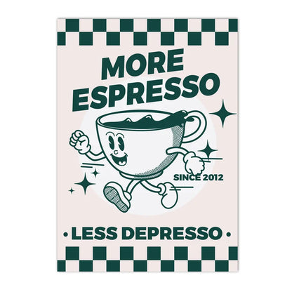 more espresso less depresso coffee quote kitchen canvas