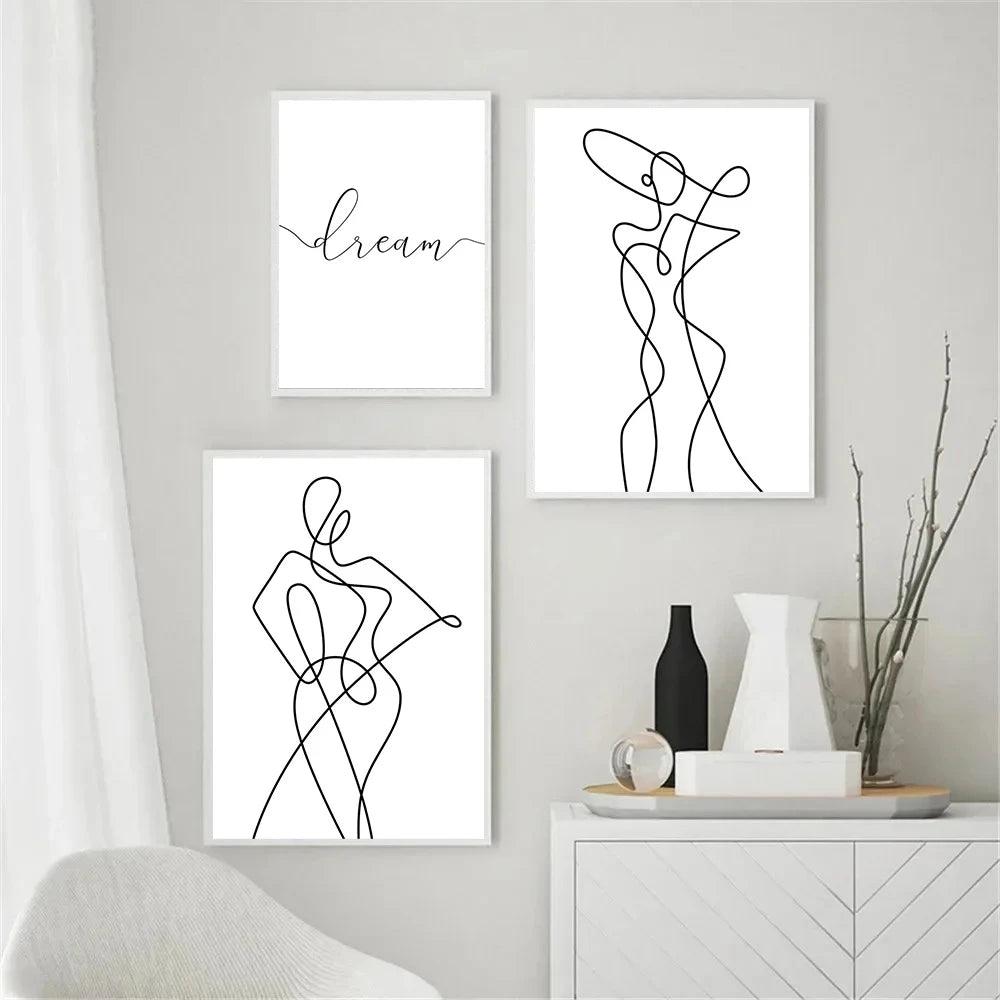 black and white abstract portrait of girl by window canvas