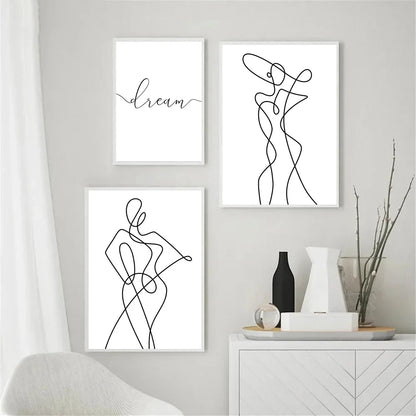 black and white abstract portrait of girl by window canvas