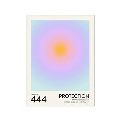 minimalist angel portrait with glowing halo gradient canvas wall art