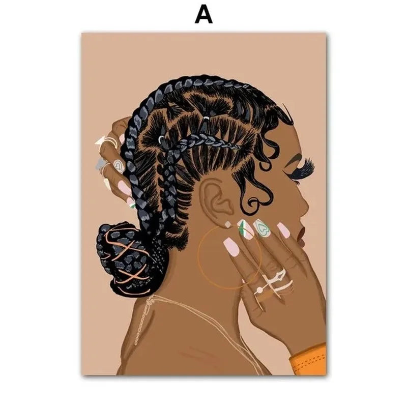 Cultural Hair Representation Art Canvas