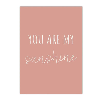 Nordic kids canvas with rainbow, sun, clouds and pink flowers