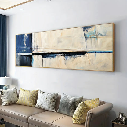 chic blue and gray abstract modern canvas print