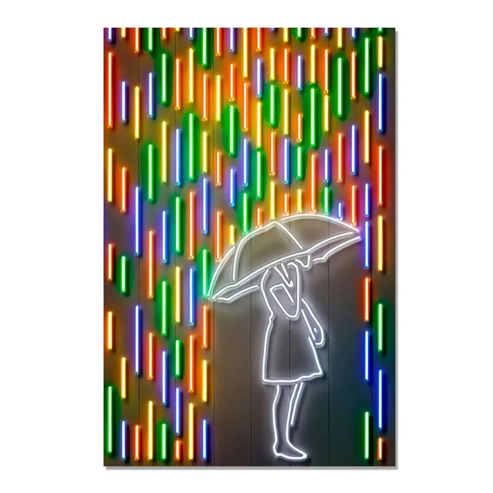 Neon Effect Iconic Canvas