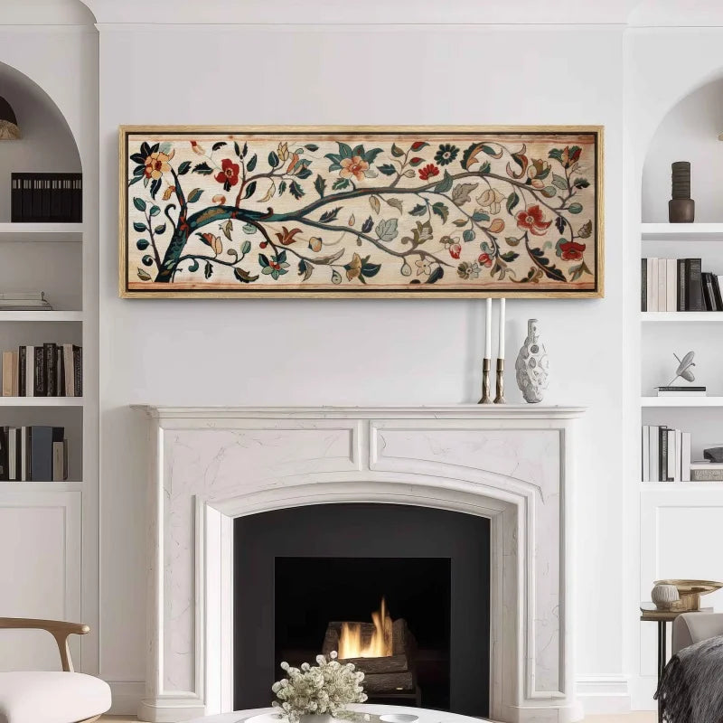 vintage tapestry floral boho unframed canvas wall art