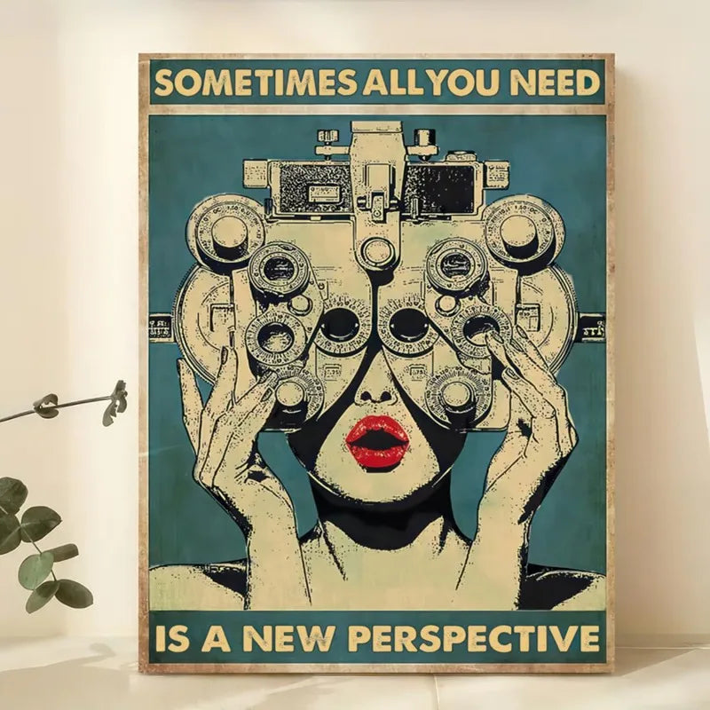 art deco ophthalmology head illustration frameless canvas