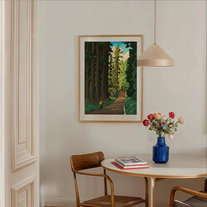 Japanese Forest Path "Road to Nikko" By Kawase Hasui