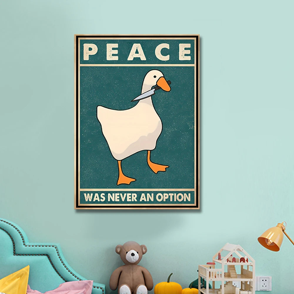 Goose Meme “Peace Was Never an Option” Canvas Print