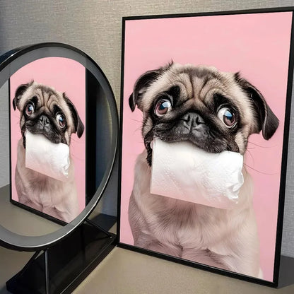 Cute Animals Toilet Paper Canvas