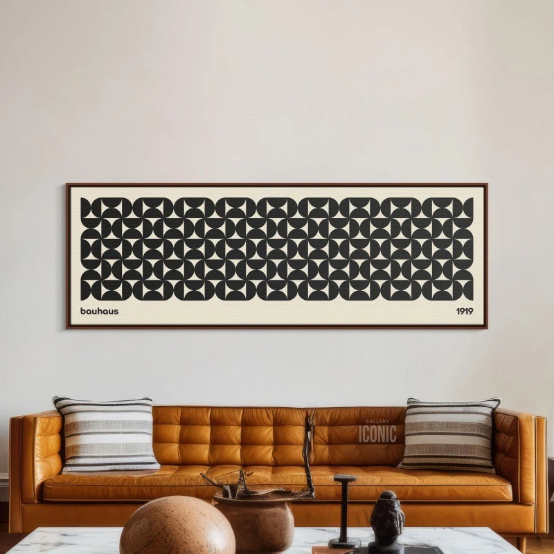 wide horizontal bauhaus mid-century panoramic canvas