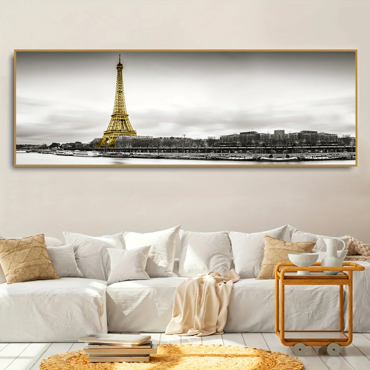 unframed eiffel tower paris landscape canvas poster