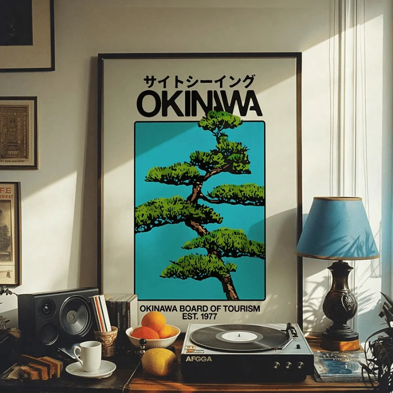 Japan Okinawa Retro Travel Canvas Print
